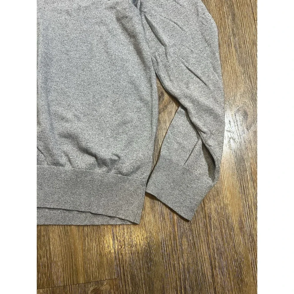 Banana Republic Mens Sweater Cashmere Silk Blend Medium Gray V-Neck  Academia - Picture 4 of 7